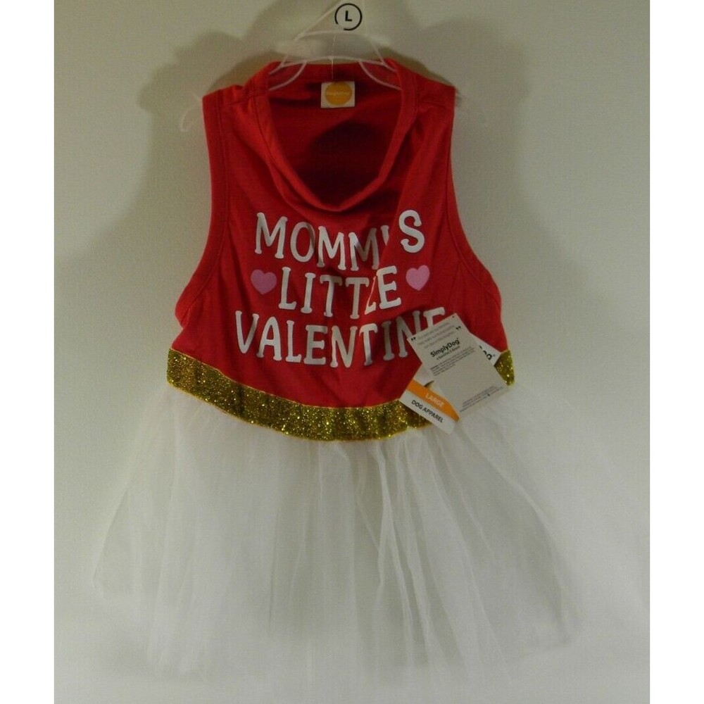 SimplyDog Tutu Costume Mommy's Little Valentine NWT Sz L